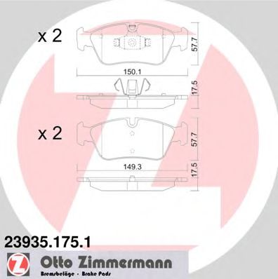 ZIMMERMANN - 23935.175.1 - Колодки гальмівні дискові