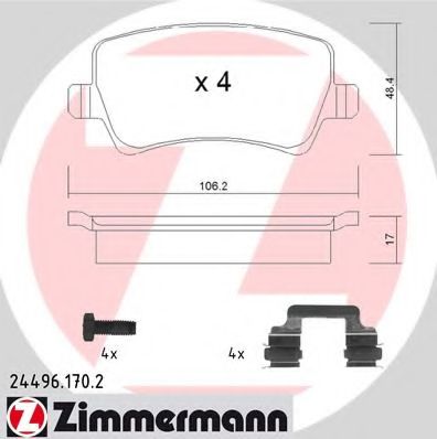 ZIMMERMANN - 24496.170.2 - Колодки гальмівні дискові