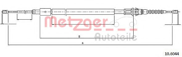 METZGER - 10.6044 - Трос ручного гальма зад. Л/П Peugeot 307 Break 01-6/08 2115/1316