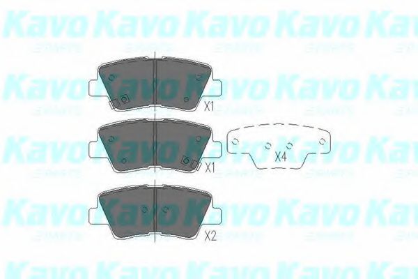 KAVO PARTS - KBP-3025 - Гальмівні колодки дискові зад. Hyundai Grandeur, Sonata V, Tucson Kia Opirus, Soul Ssangyong Korando 1.6-3.3 05-