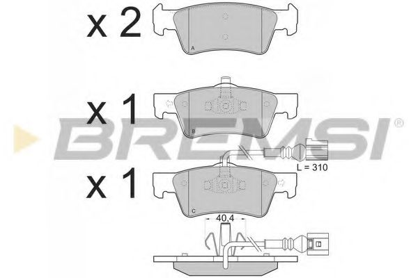 BREMSI - BP3372 - Тормозные колодки зад. T5 03- (ATE)(диски 333x32.5mm)