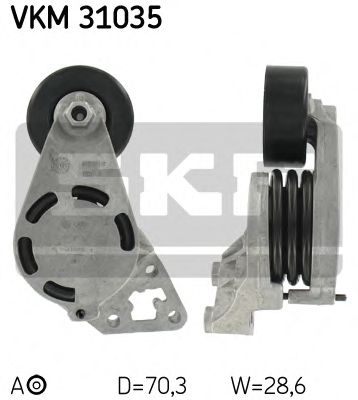 SKF - VKM 31035 - Натяжник паса поліклинового Skoda/VW/Audi 1.2 TDi, 1.4TDi