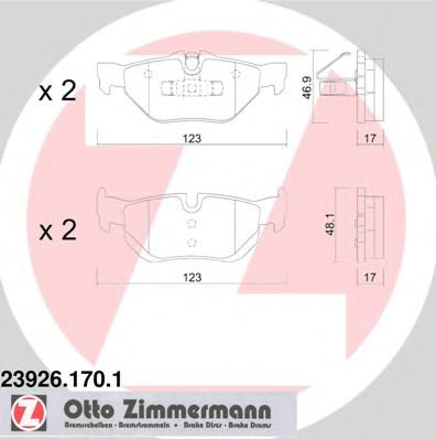 ZIMMERMANN - 23926.170.1 - Колодки гальмівні дискові