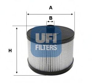 UFI - 26.022.00 - Фільтр паливний PSA 2.0 HDI 04-, FORD 2.0 TDCI 04- (вир-во UFI)