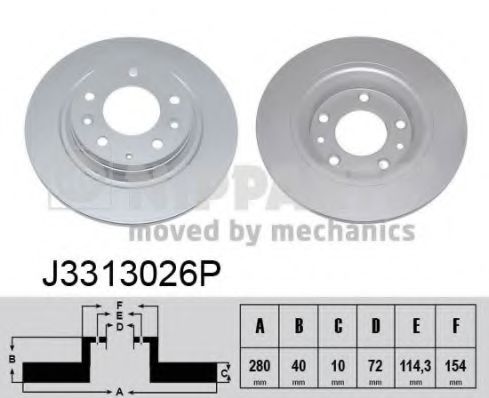 NIPPARTS - J3313026P - Диск тормозной Mazda 6 (GG,GH), Mazda 323; Mazda 626 (пр-во Nipparts)