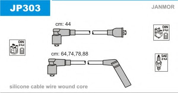 Провода в/в Mitsubischi Colt 1.2-1.6 84- силиконов