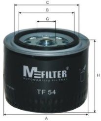MFILTER - TF 54 - Фильтр масляный VOLVO (пр-во M-filter)