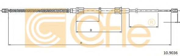 COFLE - 10.9036 - Трос ручного гальма Skoda Octavia I (97-05)