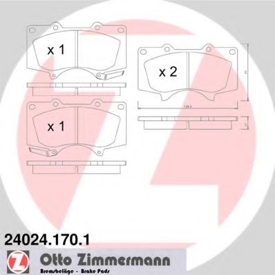 ZIMMERMANN - 24024.170.1 - Гальмівнi колодки дискові перед. Lexus GX/Mitsubishi Pajero IV/Toyota Land Cruiser 3.0-4.7 01-