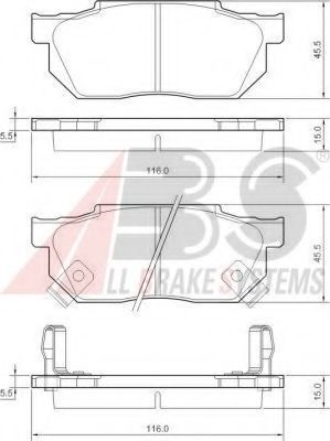 Колодки гальмівнi (15mm) П Honda Prelude 83-88