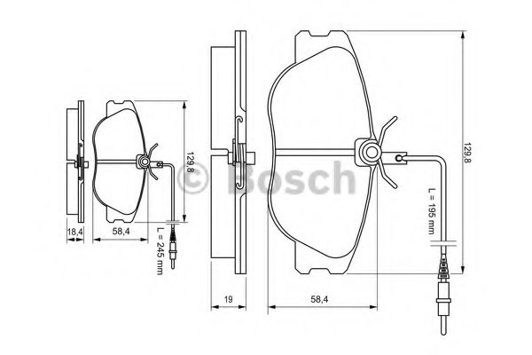 BOSCH - 0 986 424 033 - Гальмівнi колодки диск. Fiat Scudo 94-02 з датч.