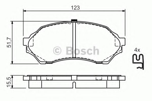 BOSCH - 0 986 424 610 - Гальмівні колодки дискові MAZDA 323 1.3i,1.5i,1.6i -03