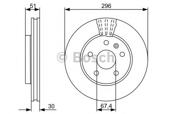 BOSCH - 0 986 479 543 - Диск галмівний OPEL/SAAB Insignia/9-5 "F "08>>