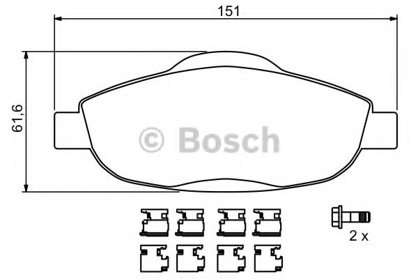 BOSCH - 0 986 494 261 - Гальмівні колодки дискові перед. Peugeot 308 1.2-2.0D 09.07-08.16