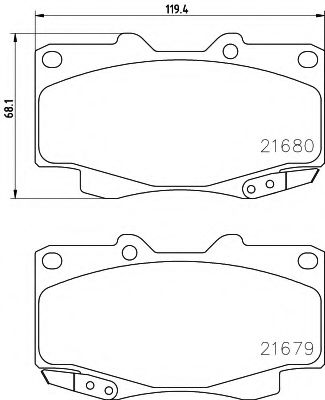 HELLA PAGID - 8DB 355 013-481 - Гальмівні колодки пер. Hilux 01-