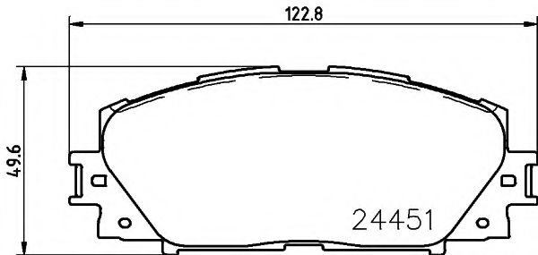 HELLA PAGID - 8DB 355 014-311 - Гальмівні колодки диск. передні Toyota Prius 1.5/1.8 09-