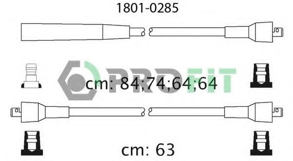 PROFIT - 1801-0285 - Комплект кабелів високовольтних