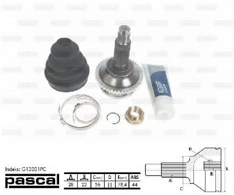 PASCAL - G13031PC - ШРКШ зовн. Mazda 626 1.8/ 2.0 92-97 +ABS