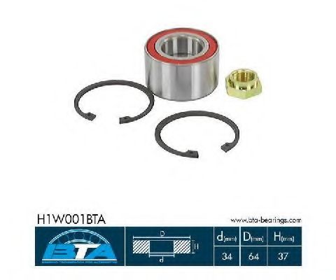 BTA - H1W001BTA - Підшипник колеса,комплект
