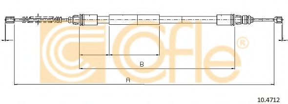 COFLE - 10.4712 - Трос стояночного тормоза