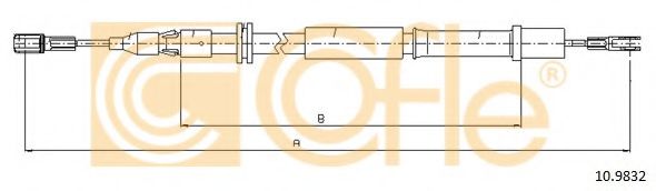 COFLE - 10.9832 - Трос ручного гальма зад. (прав./лів.) DB Vito 97-