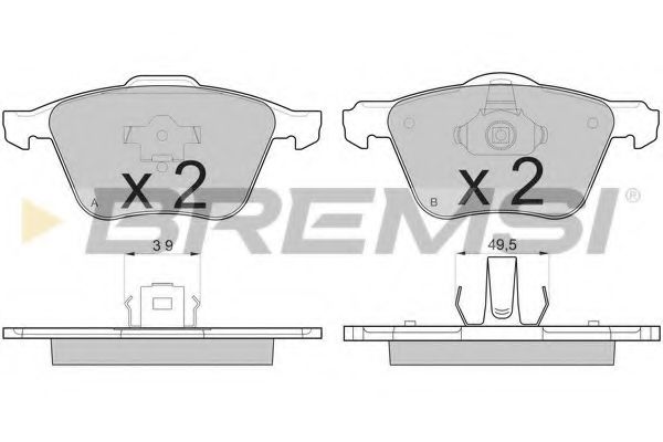 BREMSI - BP3187 - Тормозные колодки перед. Volvo XC90 02-12 (ATE) (154,9x70,8x19)