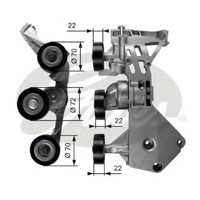 GATES - T38465 - Натяжний механiзм DB A-klasa W168; Vaneo W414