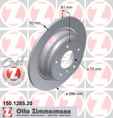 ZIMMERMANN - 150.1285.20 - Диск гальмівний зад. BMW 5 (E39) 2.0-2.5D 09.95-06.03