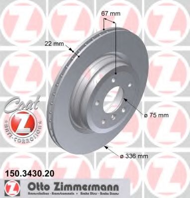 ZIMMERMANN - 150.3430.20 - диск гальмівний Coat Z