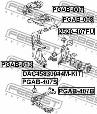 FEBEST - PGAB-407S - Сайлентблок передній нижнього переднього важеля