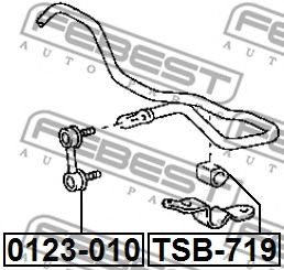 FEBEST - 0123-010 - ТЯГА СТАБИЛИЗАТОРА ПЕРЕДНЯЯ (TOYOTA COROLLA AE11#/CE11#/EE111 1995-2000) FEBEST