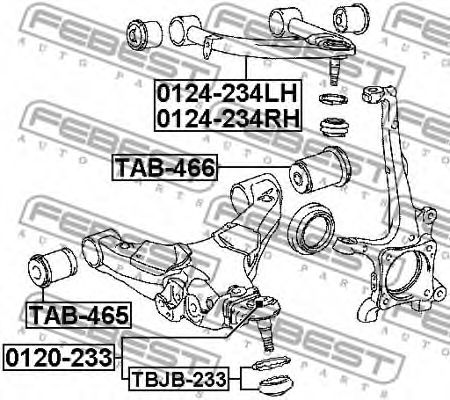 FEBEST - 0124-234LH - Важіль перед. верх. лівий Toyota Land Cruiser LC200 / Lexus LX570 07-