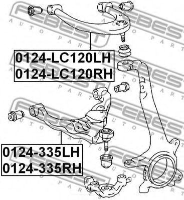 FEBEST - 0124-335LH - Важіль перед. ниж. лів. Toyota Land Cruiser Prado II (J120) 03-09