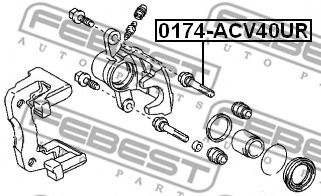 FEBEST - 0174-ACV40UR - Направляюча супорта Toyota Camry V40 2006-