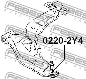 FEBEST - 0220-2Y4 - ОПОРА ШАРОВАЯ ПЕРЕДНЕГО НИЖНЕГО РЫЧАГА (NISSAN PRIMERA P12 2001-2007) FEBEST