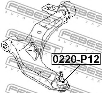 FEBEST - 0220-P12 - Кульова опора перед. важеля нижня Nissan Primera 1.6-2.2dCi 02-