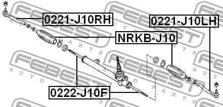 FEBEST - 0222-J10F - Кермова тяга Nissan Qashqai/Renault Koleos 07-