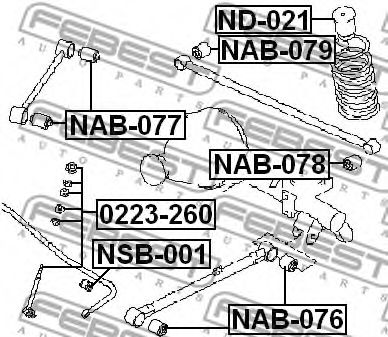 FEBEST - 0223-260 - ТЯГА СТАБИЛИЗАТОРА ЗАДНЯЯ NISSAN TERRANO III PATHFINDER R50 1995-2003