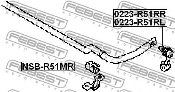 FEBEST - 0223-R51RR - ТЯГА СТАБИЛИЗАТОРА ЗАДНЯЯ ПРАВАЯ NISSAN PATHFINDER R51M 2005-