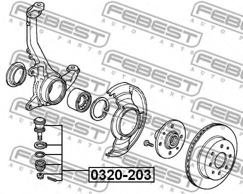 FEBEST - 0320-203 - ОПОРА ШАРОВАЯ ПЕРЕДНЕГО НИЖНЕГО РЫЧАГА HONDA CIVIC/CIVIC CRX EF#/EJ7 1987-1998