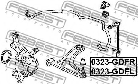 FEBEST - 0323-GDFR - ТЯГА СТАБИЛИЗАТОРА ПЕРЕДНЯЯ ПРАВАЯ HONDA JAZZ/FIT GD# 2002-2008