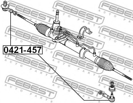 FEBEST - 0421-457 - НАКОНЕЧНИК РУЛЕВОЙ (MITSUBISHI LANCER CS 2000-2009) FEBEST