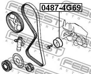 FEBEST - 0487-4G69 - РОЛИК НАТЯЖИТЕЛЯ РЕМНЯ ГРМ