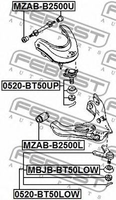 FEBEST - 0520-BT50UP - ОПОРА ШАРОВАЯ ВЕРХНЯЯ MAZDA BT-50 2006-2011