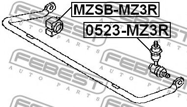 FEBEST - 0523-MZ3R - Тяга стабілізатора зад. Ford Focus C-max 10/03-, Focus 11/04-/Mazda 3/5 03- /Volvo S40 04-