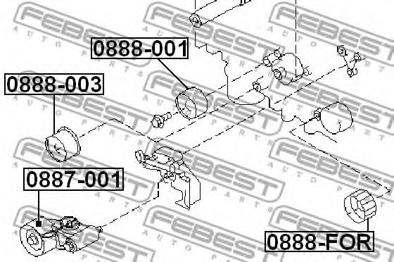 FEBEST - 0888-003 - РОЛИК ОБВОДНОЙ РЕМНЯ ГРМ