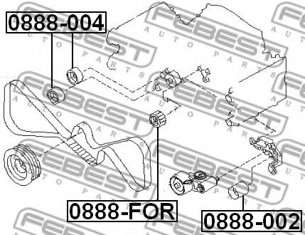 FEBEST - 0888-FOR - ролик обвідної ременя грм