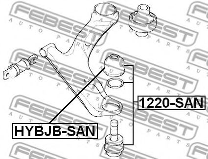 FEBEST - 1220-SAN - Кульова опора Hyundai Santa Fe 2.2-2.7 CRDI 06-