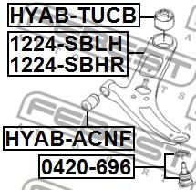 FEBEST - 1224-SBRH - РЫЧАГ ПЕРЕДНИЙ ПРАВЫЙ HYUNDAI ACCENT 11/BLUE USA 2011-