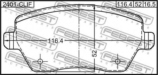 FEBEST - 2401-CLIF - КОЛОДКИ ТОРМОЗНЫЕ ПЕРЕДНИЕ КОМПЛЕКТ